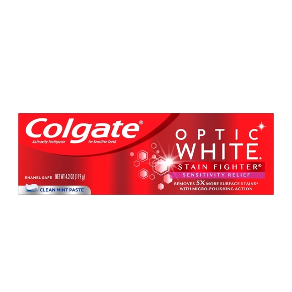 🍭7/$15 Colgate Optic White Whitening Toothpaste Sensitivity Relief Clean Mint - Picture 6 of 12